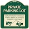 Signmission Private Parking Lot Unauthorized Vehicles Towed Owner Expense Alum Sign, 18" L, 18" H, G-1818-23264 A-DES-G-1818-23264 - alternate 1
